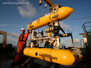 Autonomous underwater vehicle on the Great Barrier Reef